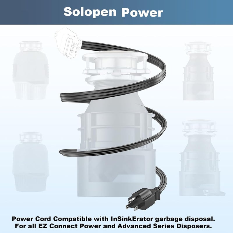 Solopen EZ Connect Power Cord for insinkerator Garbage Disposal 3.9Ft Power Cord for EZ Connect Power and Advanced Series Continuous Feed Food Waste Disposer Models, Compatible with CRD-EZ - Image 2